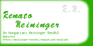 renato meininger business card